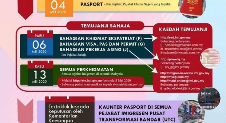 Johor temujanji imigresen utc WAKTU OPERASI